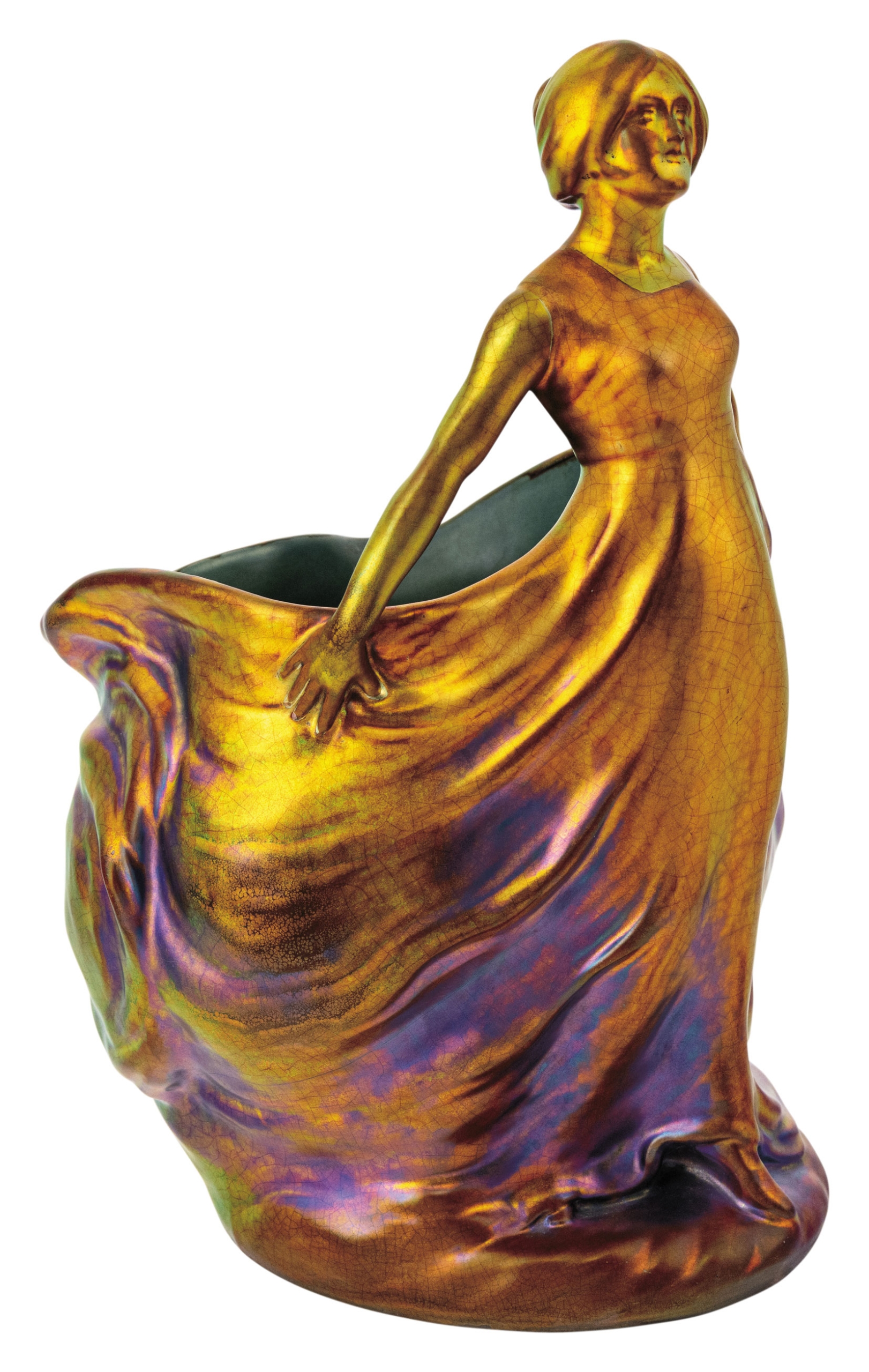 Zsolnay Flowerpot in a Shape of a Woman, 1900, DESIGN BY: MACK LAJOS, 1900