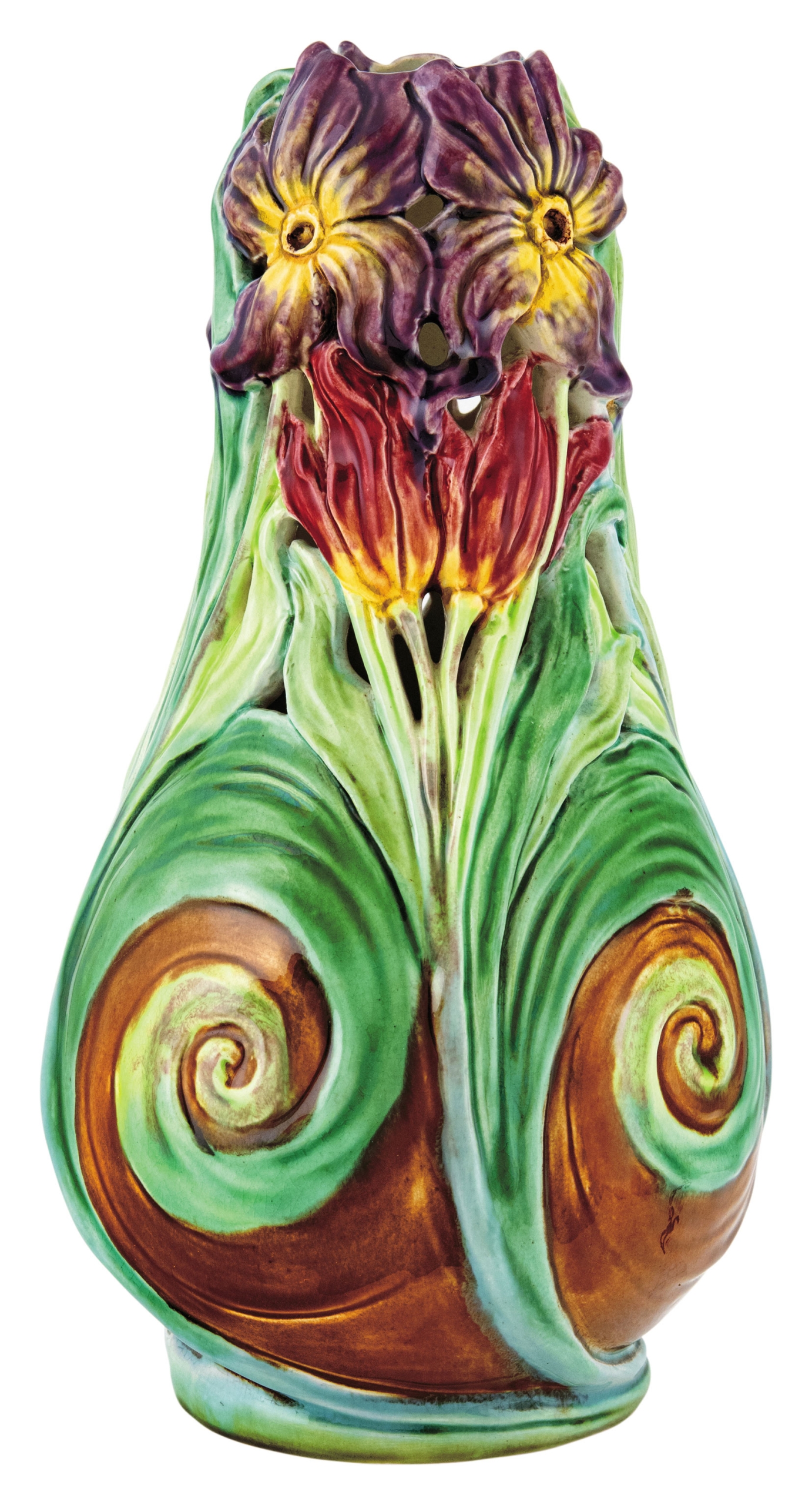 Zsolnay Vase with Flower Ornaments, around 1905