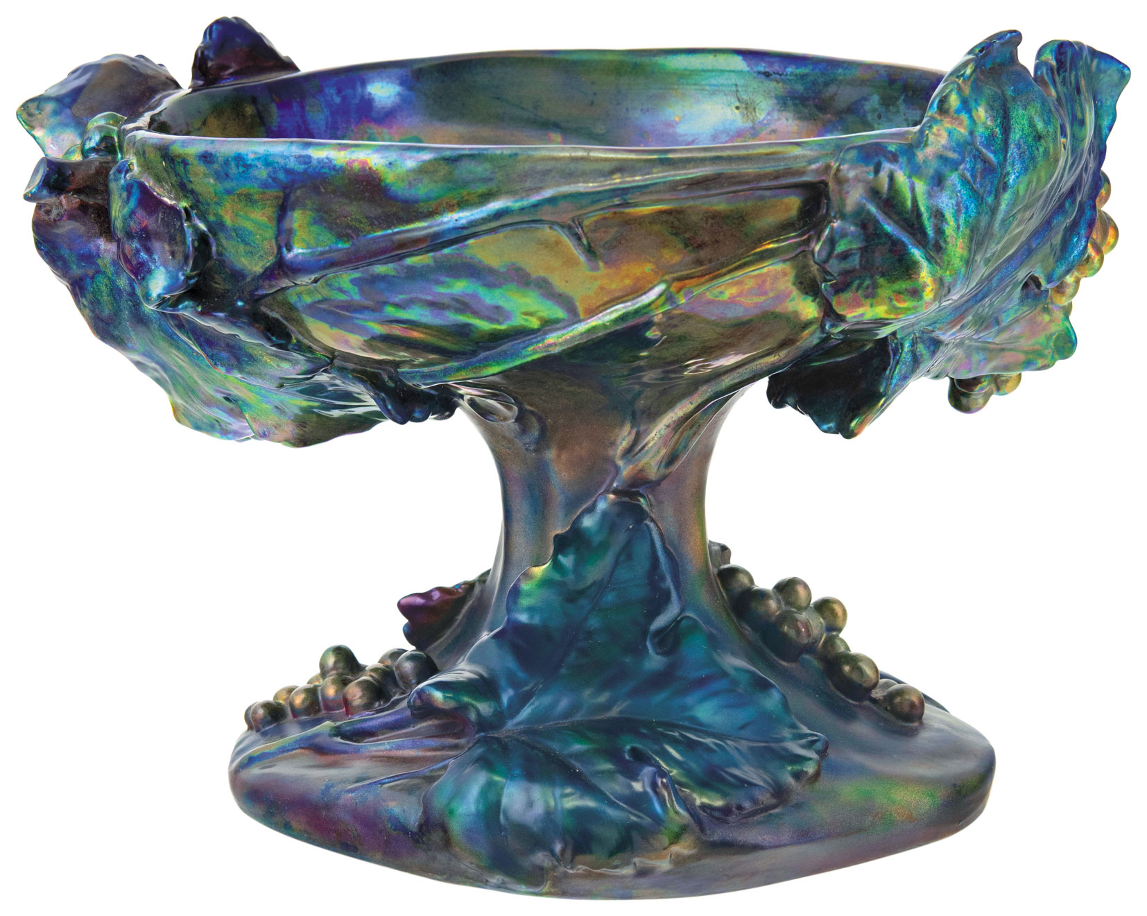 Zsolnay Bowl decorated with Grapes, 1900, DESIGN BY: MACK LAJOS