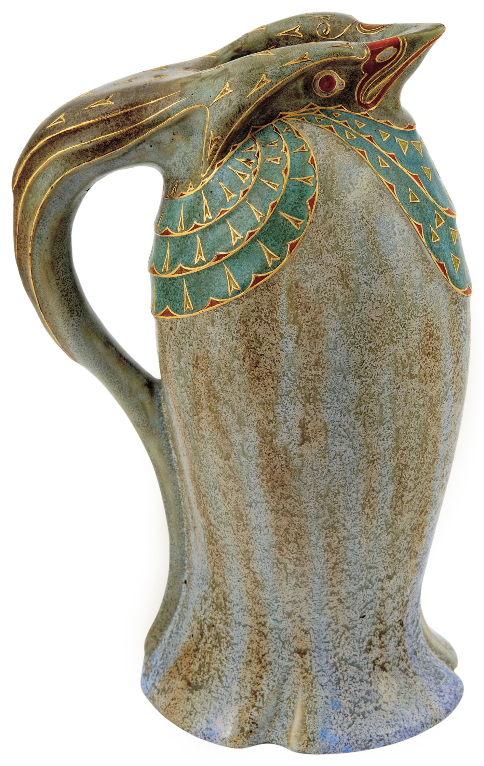 Zsolnay Falcon Jug from the Grès series, 1907, DESIGN BY: APÁTI ABT SÁNDOR, CAST AND DECOR BY: MACK LAJOS