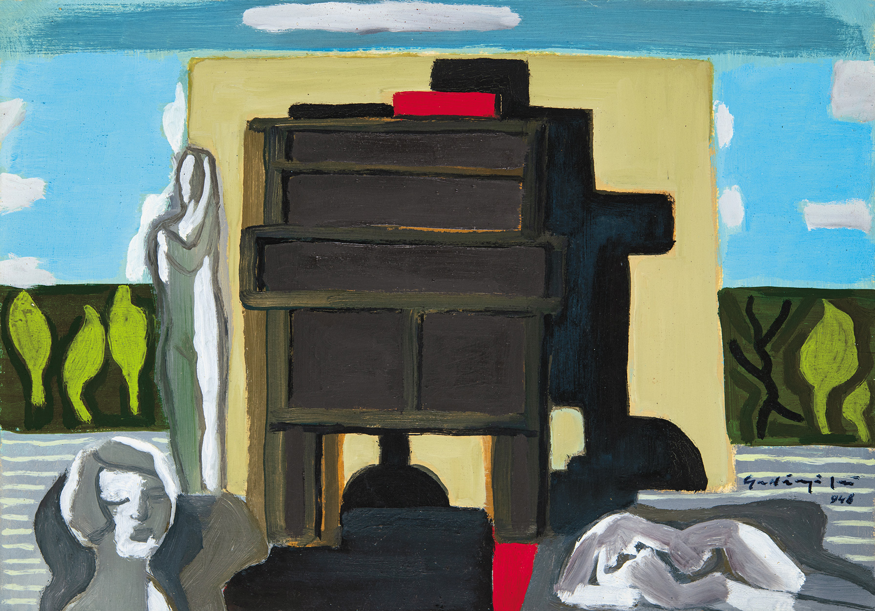 Gadányi Jenő (1896-1960) Composition (Closed Forms in Open Space), 1948