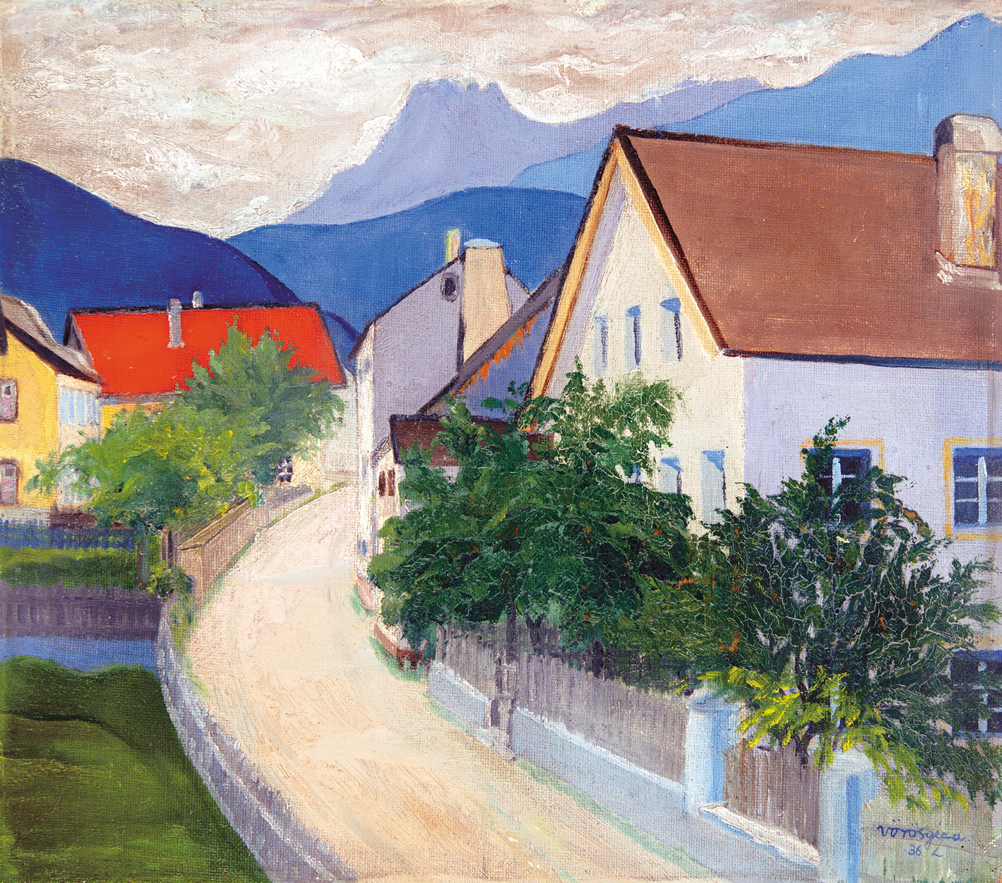 Vörös Géza (1897-1957) Street of Zebegény, 1936