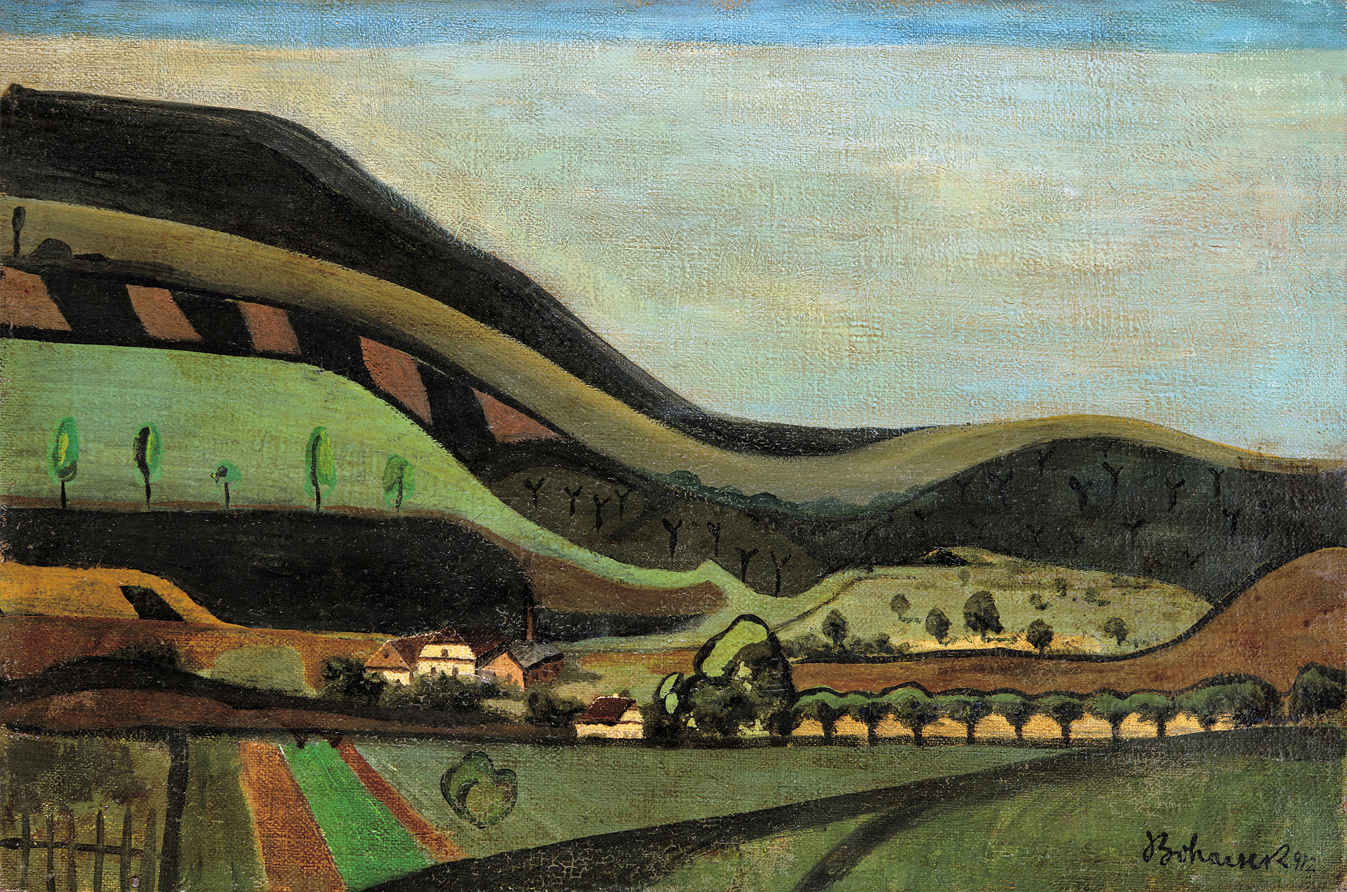 Bohacsek Ede (1889-1915) View of Törökbálint, 1912