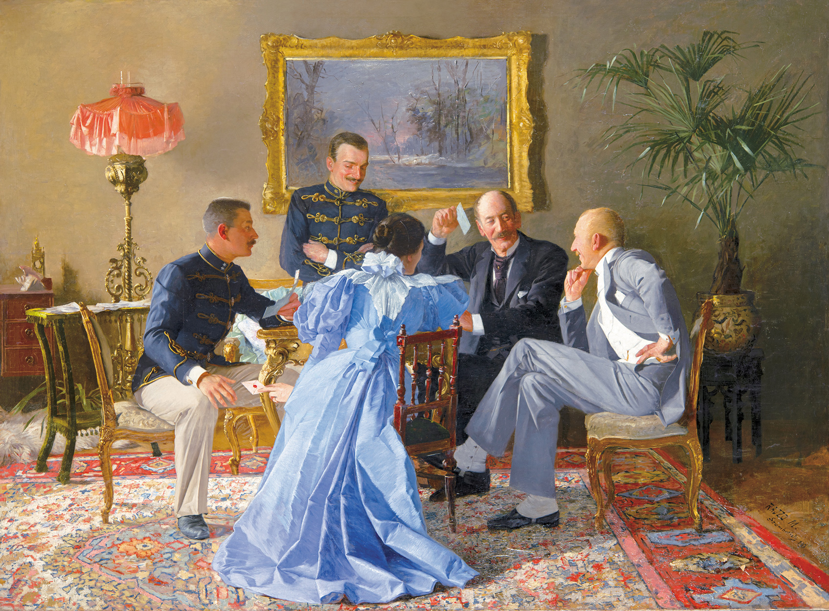 Rajzó Miklós (1865-1913) Lucky at Cards, 1897