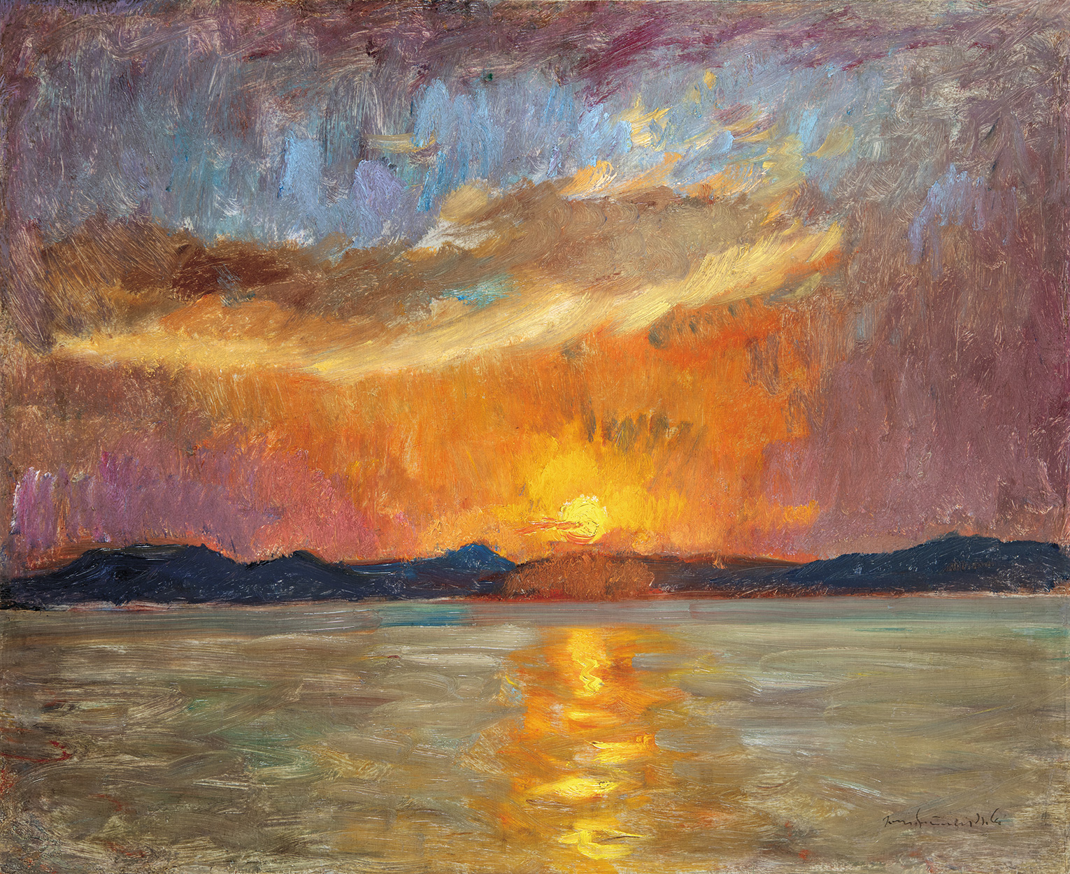 Iványi Grünwald Béla (1867-1940) Sunset at Lake Balaton