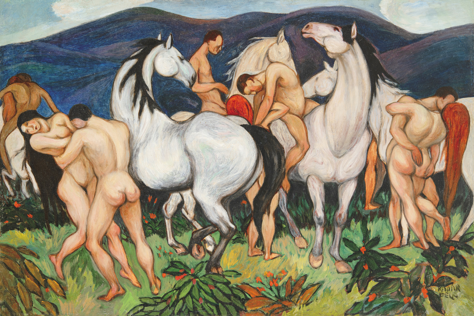 Kádár Béla (1877-1956) Nudes with Horses