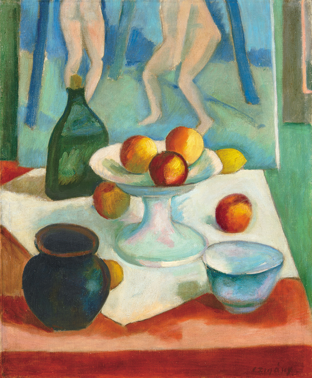 Czigány Dezső (1883-1938) Still-life with nude Composition, 1930s