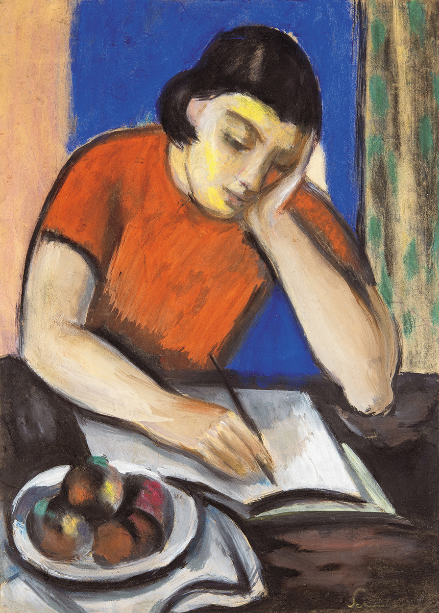 Schönberger Armand (1885-1974) Girl reading