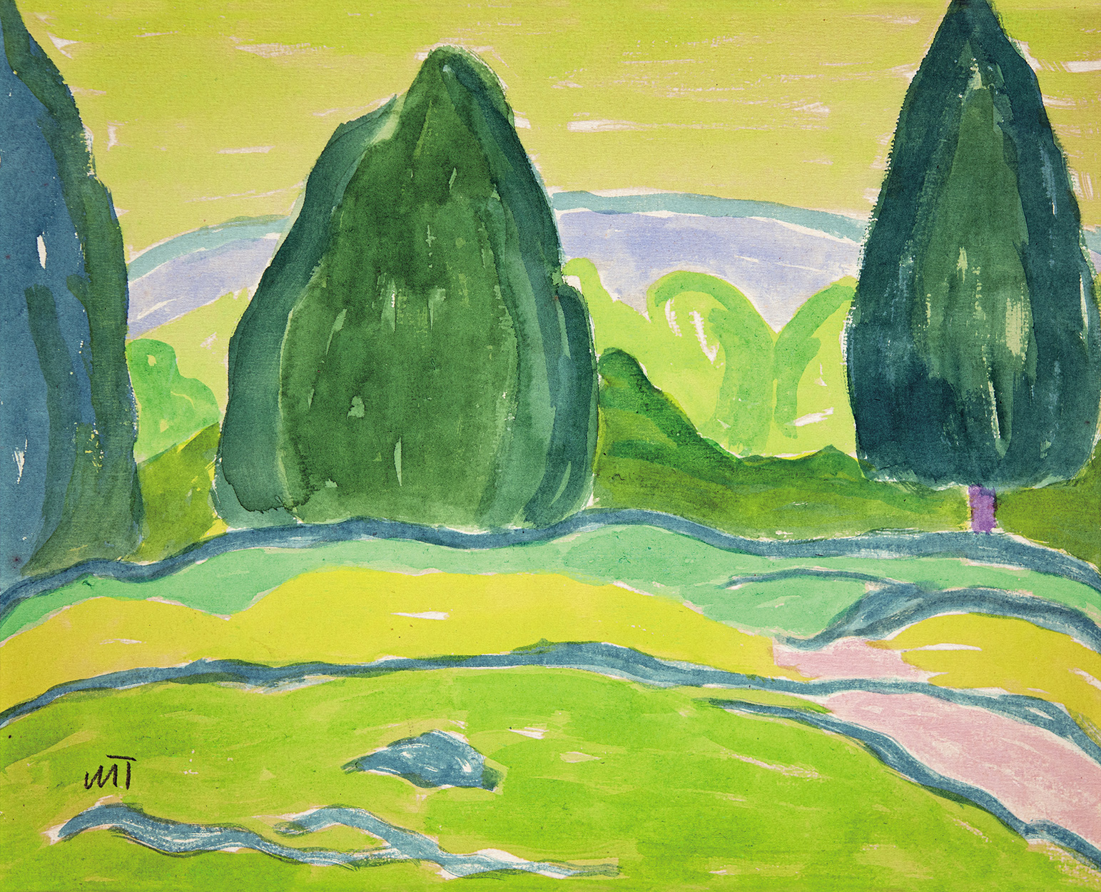 Mattis Teutsch János (1884-1960) Landscape with Trees, 1916