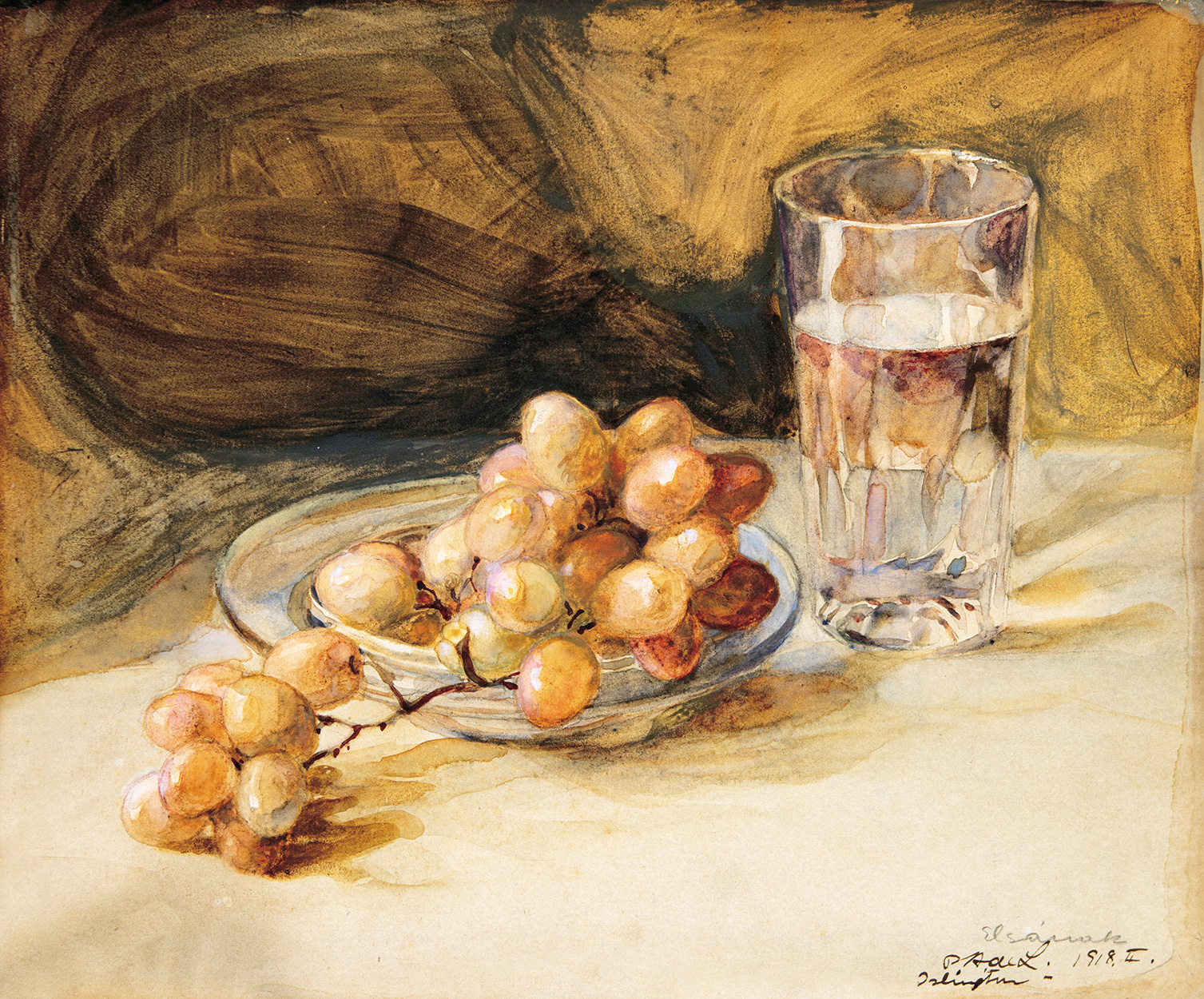 László Fülöp (1869-1937) Still-life with Grapes, 1918